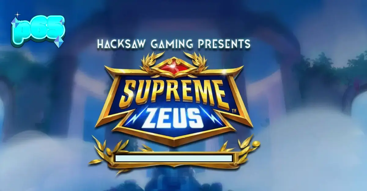 Supreme Zeus slot gameplay screen showing divine lightning and golden symbols